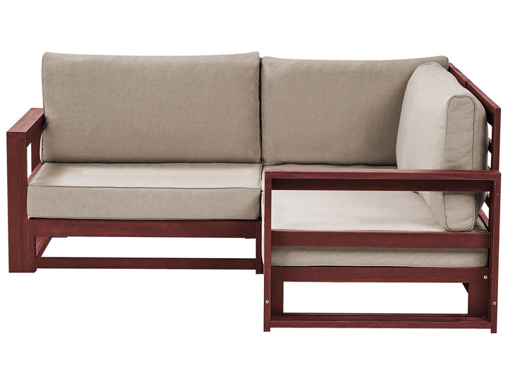 Timor Garden Corner Sofa 2 Seater Certified Acacia Wood Light Brown