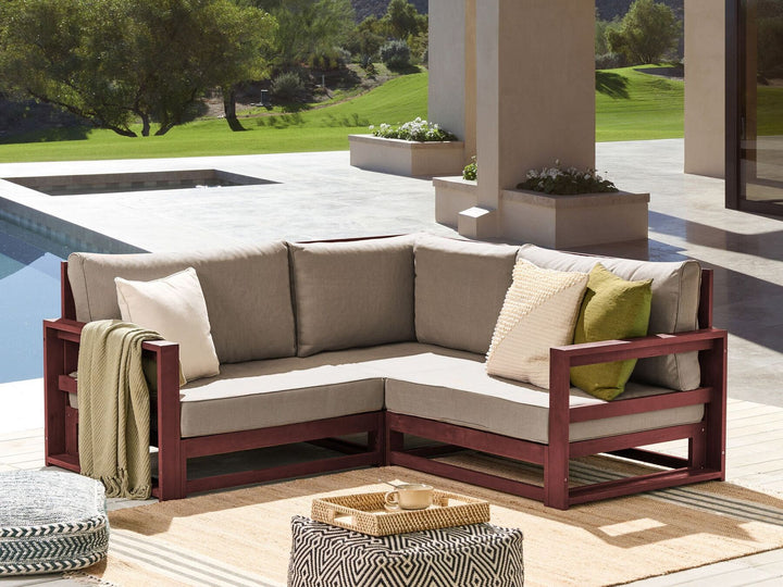 Timor Garden Corner Sofa 2 Seater Certified Acacia Wood Light Brown