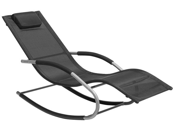 Steel Rocking Sun Lounger Black CARANO