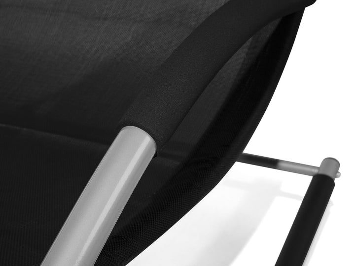 Steel Rocking Sun Lounger Black Abrea