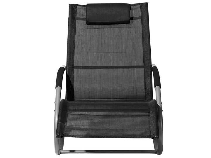 Steel Rocking Sun Lounger Black Abrea