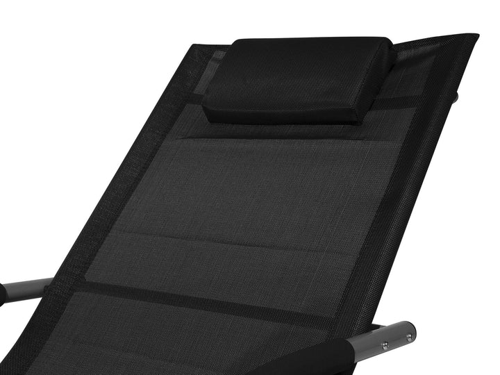 Steel Rocking Sun Lounger Black Abrea