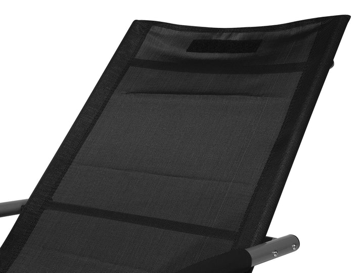 Steel Rocking Sun Lounger Black Abrea