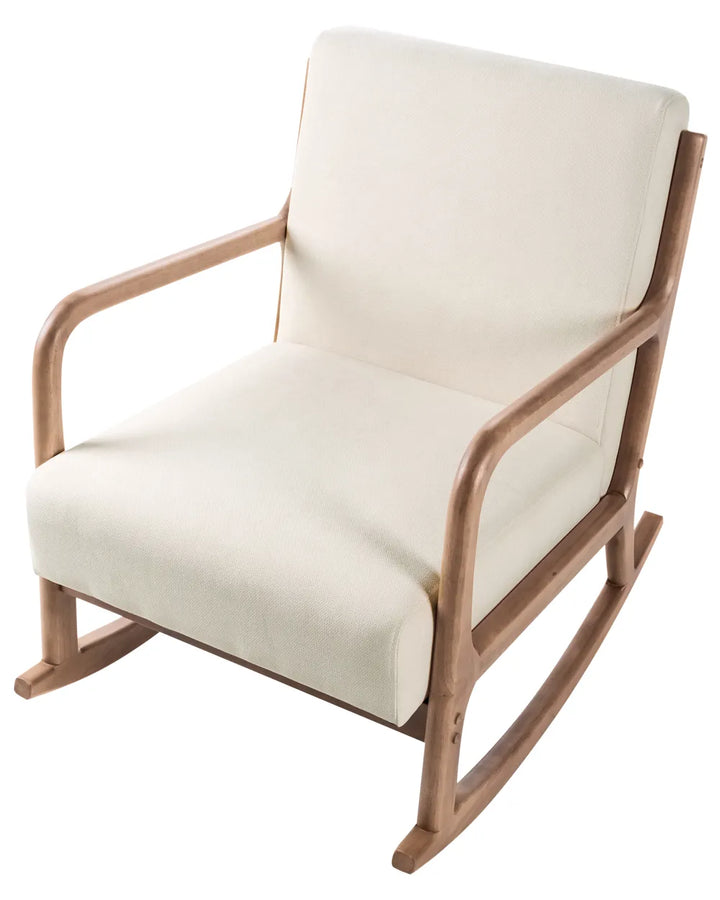 Rocking Chair Fabric Light Beige Amilio