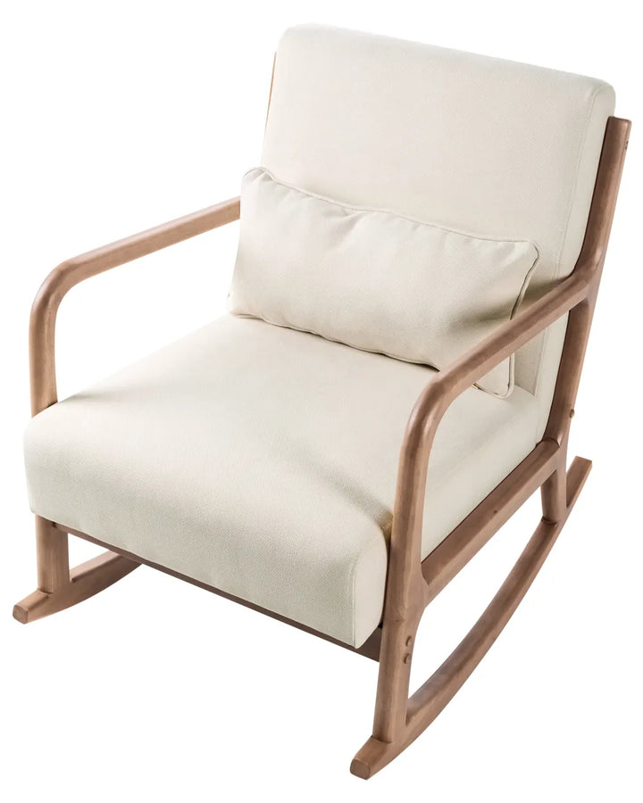 Rocking Chair Fabric Light Beige Amilio