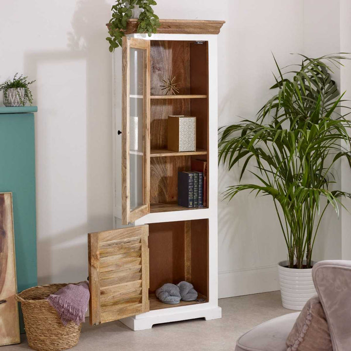 Alfie Wood Bookcase/Display Cabinet - 3 Shelves & 1 Door