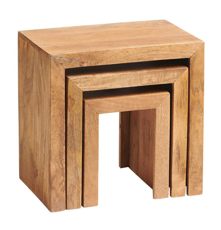 Toko Light Mango Wood Nest of 3 Tables