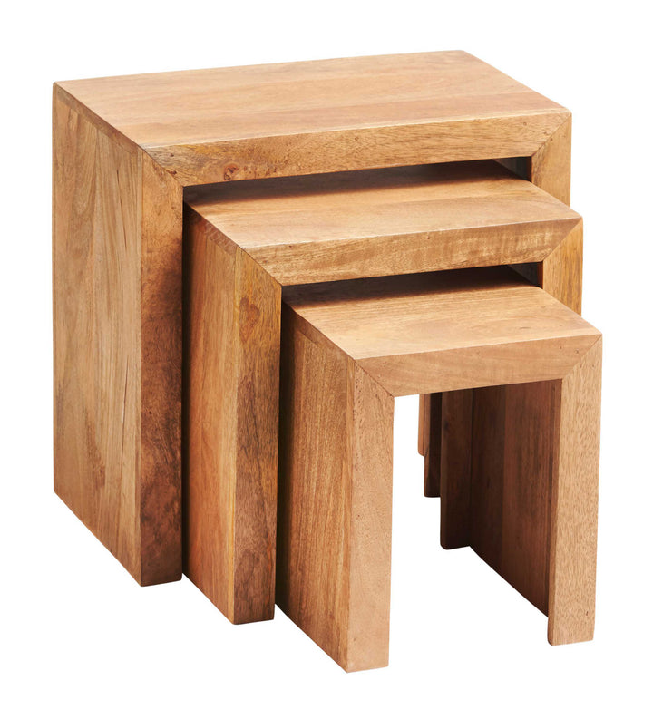 Toko Light Mango Wood Nest of 3 Tables