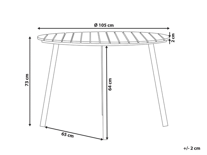 Cavoli Garden Dining Table 105 cm 105 cm Brown