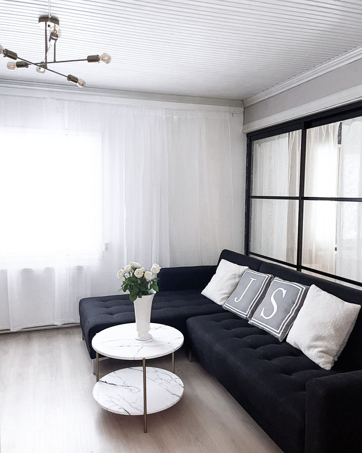 Parker Marble Effect Coffee Table with Shelf White and Gold