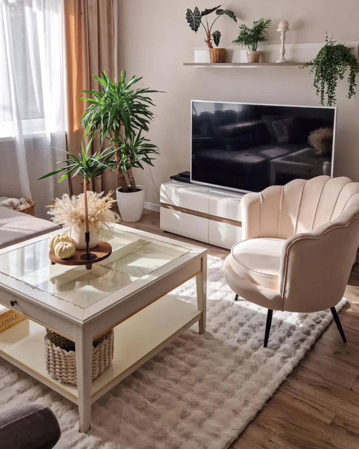 Armchair Velvet Off-White Jairden