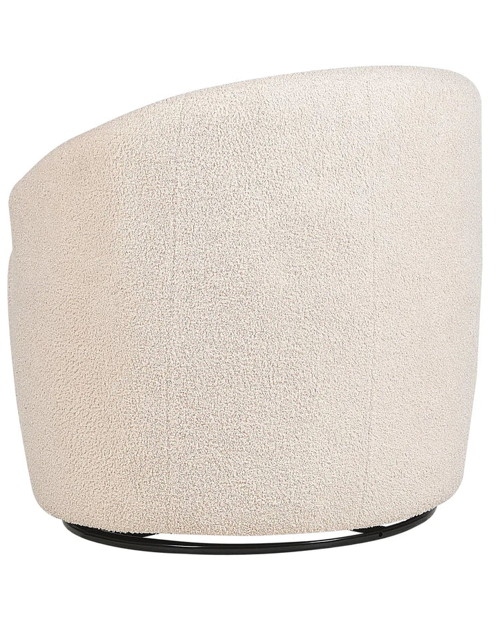 Swivel Armchair Boucle Beige Halcott