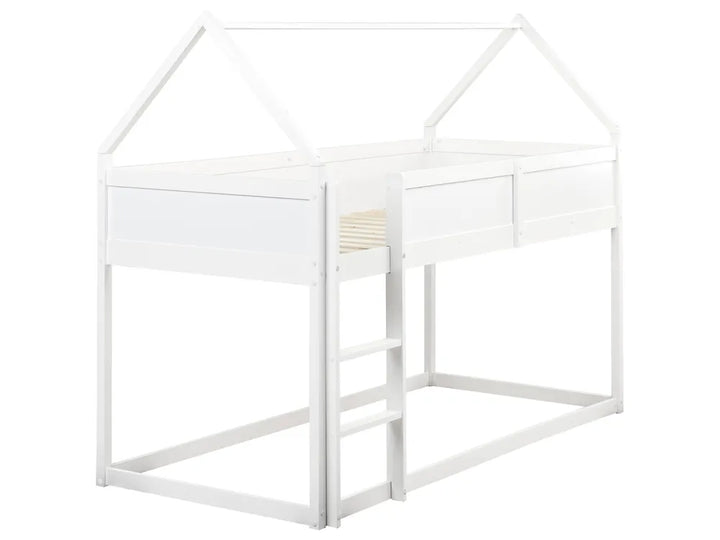 Mid Sleeper Bed House Pine Wood 90 x 200 cm (EU Single) White Schlemmer