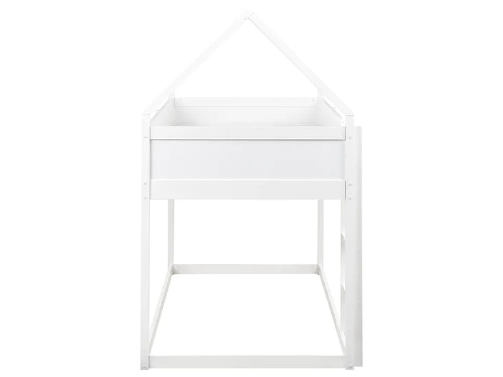 Mid Sleeper Bed House Pine Wood 90 x 200 cm (EU Single) White Schlemmer