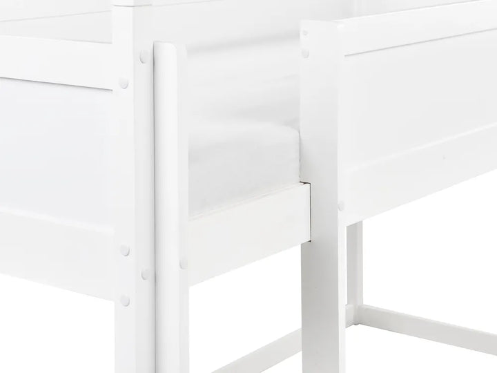 Mid Sleeper Bed House Pine Wood 90 x 200 cm (EU Single) White Schlemmer