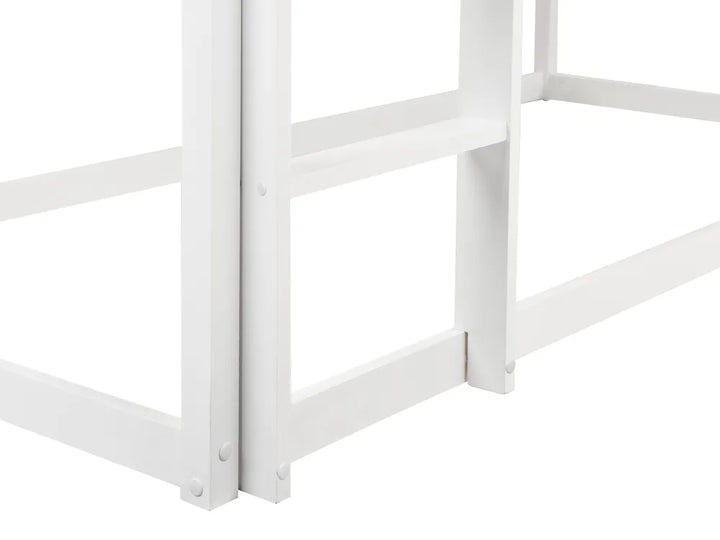 Mid Sleeper Bed House Pine Wood 90 x 200 cm (EU Single) White Schlemmer