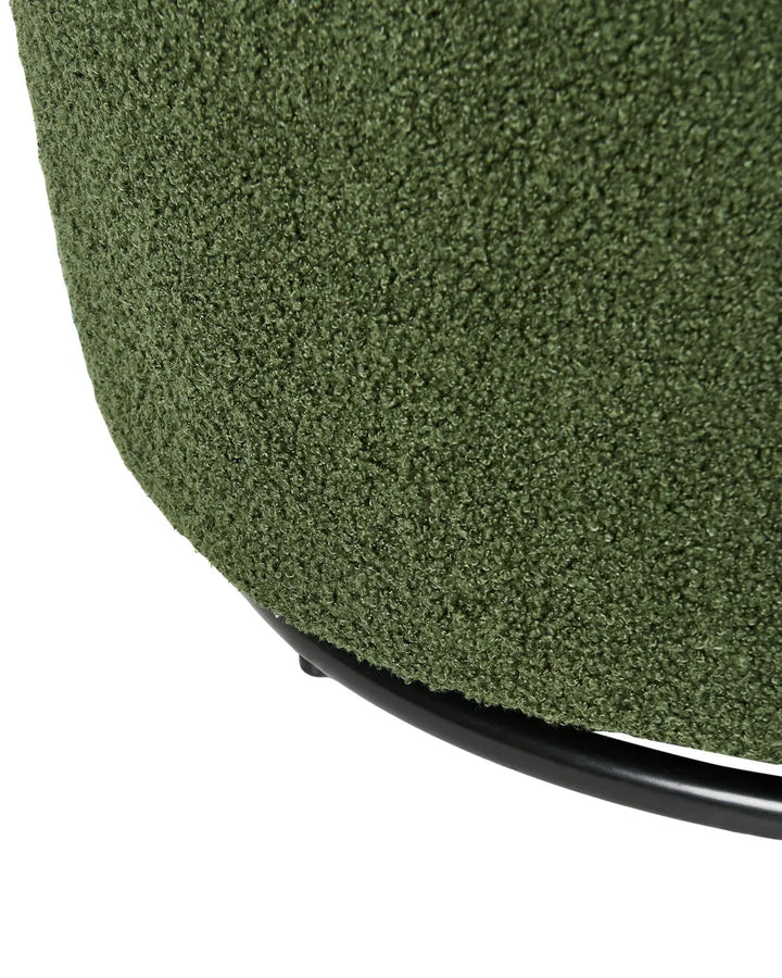Swivel Armchair Boucle Dark Green Halcott
