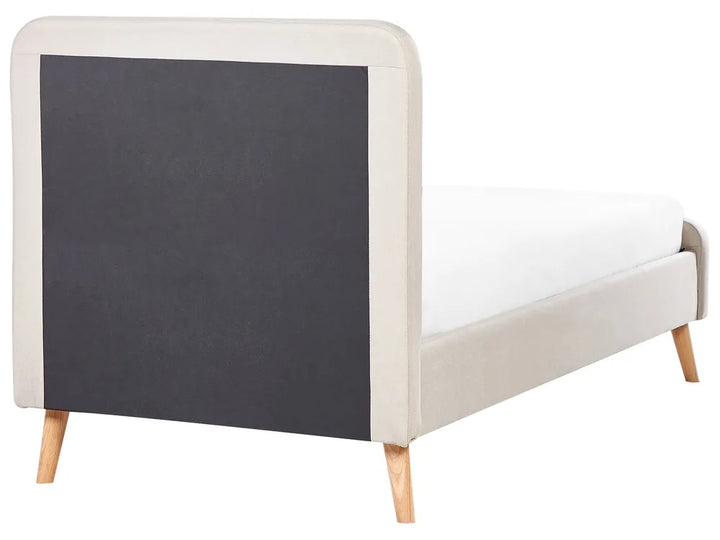 Bed Faux Linen 90 x 200 cm (EU Single) Light Beige Edita