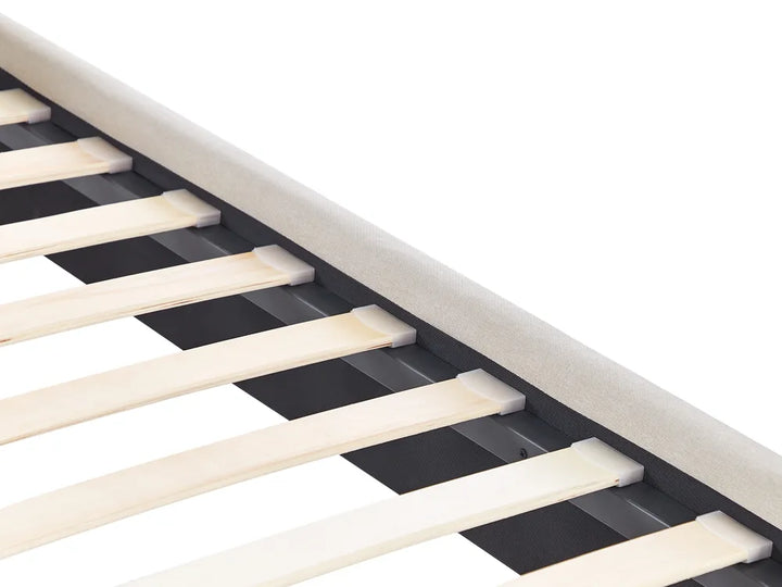 Bed Faux Linen 90 x 200 cm (EU Single) Light Beige Edita