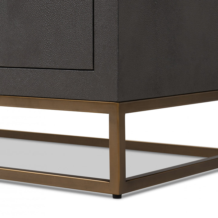 D.I.Designs Hampton Four-door Brown Faux Shagreen Sideboard