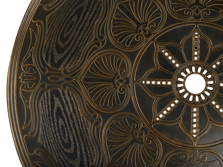Sapri Garden Dining Table  100 cm 100 cm Metal Dark Brown