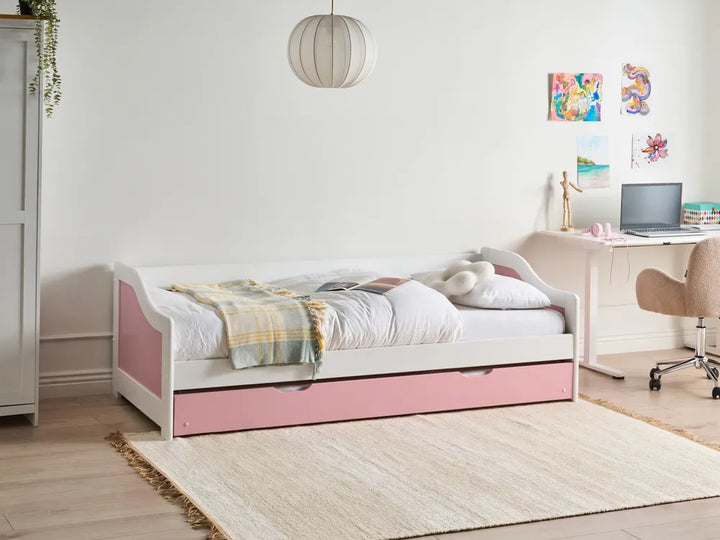 Trundle Bed Pine Wood 90 x 200 cm (EU Single) Pink Hinman