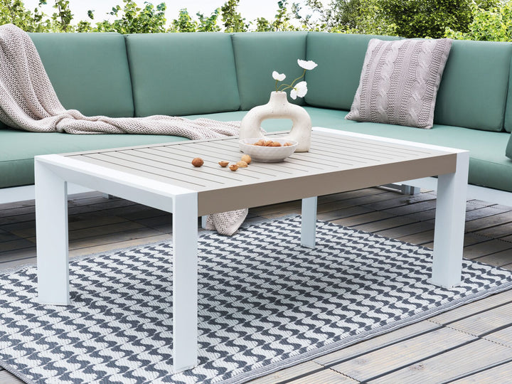 Castella Garden Dining Table 120 cm 70 cm Metal Taupe