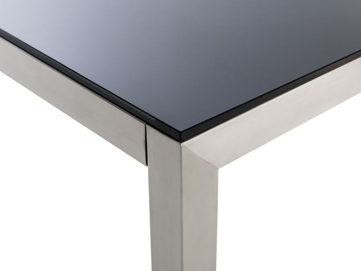 Grosseto Garden Dining Table  180 cm 90 cm Tempered Glass Black