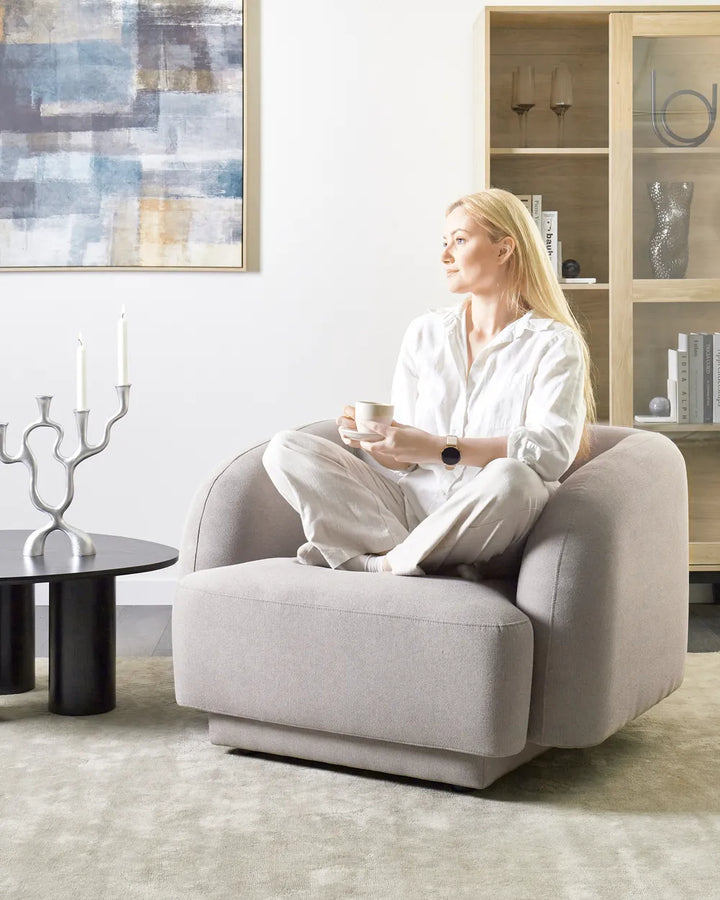 Armchair Fabric Light Grey Atalyia