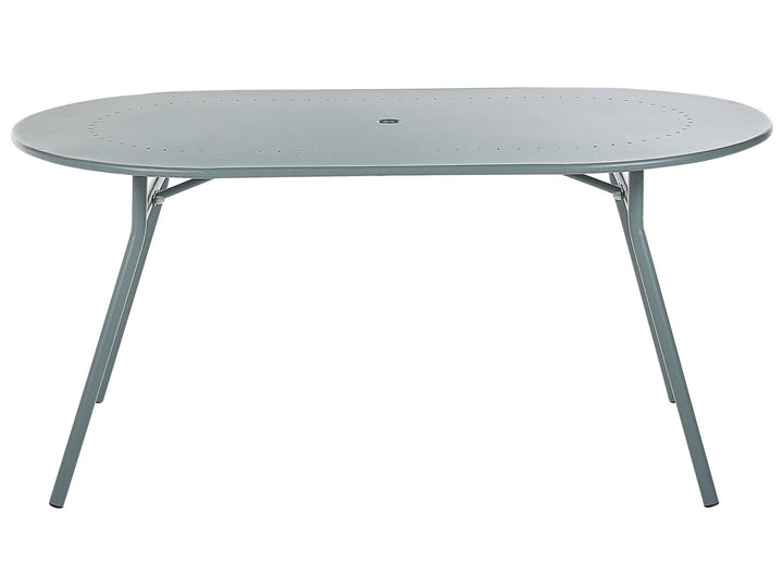 Calvi Garden Dining Table 160 cm 90 cm Metal Light Blue