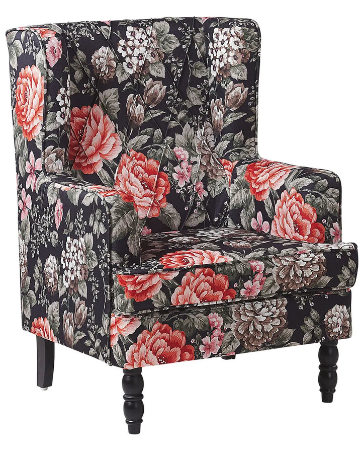 Armchair with Footstool Fabric Multicolour Ricki