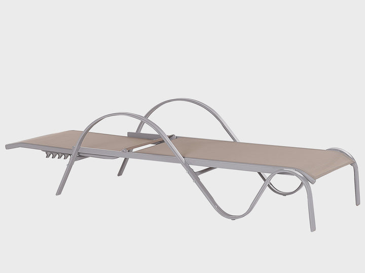 Steel Reclining Sun Lounger Light Brown Charlottesville