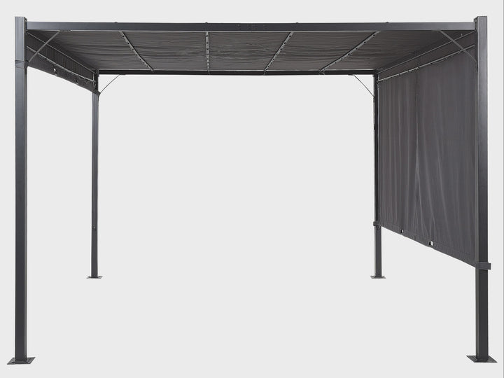 Parga Pergola with LED Lights 310 x 310 cm Dark Grey