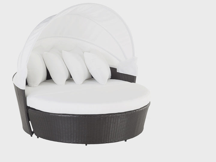 Sylt Lux Pe Garden Daybed Rattan Dark Brown