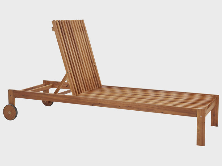 Acacia Wood Reclining Sun Lounger Light Ambridge