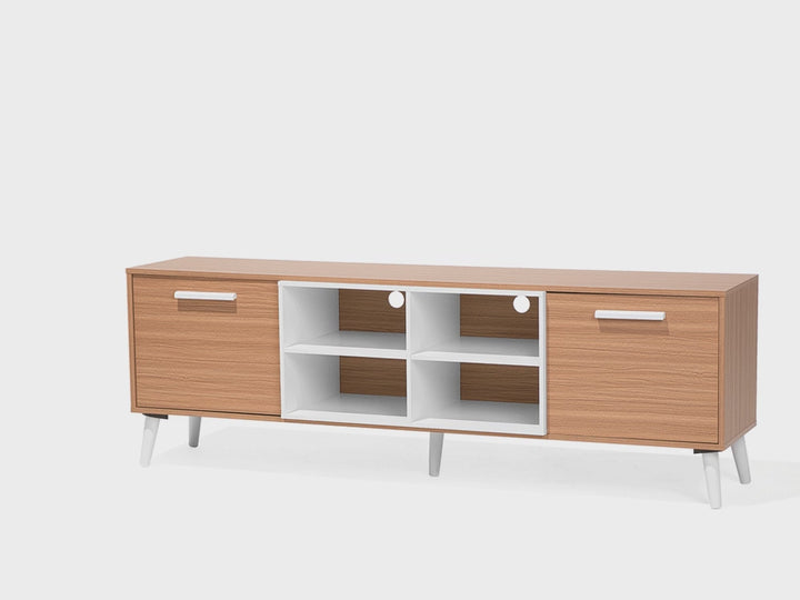 TV Stand Light Brown/ White Apresio