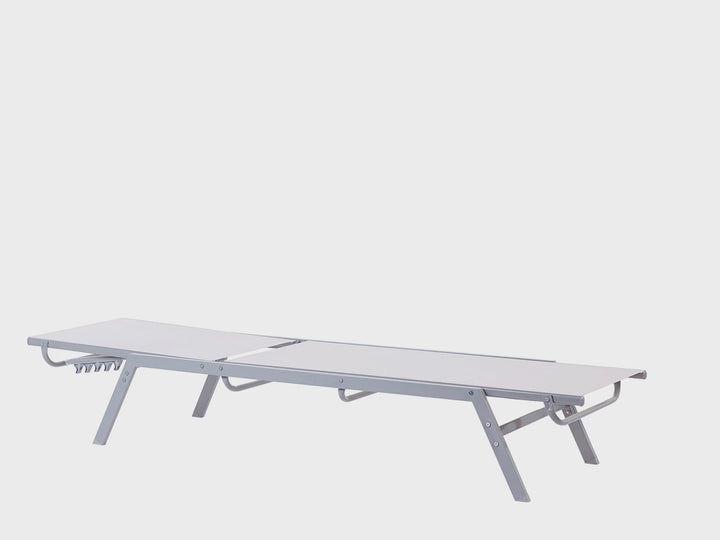 Steel Reclining Sun Lounger White Hendrickson