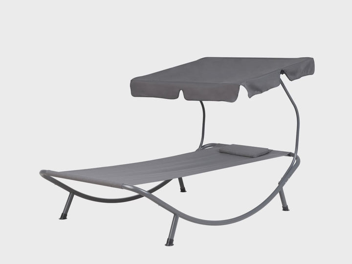Steel Garden Sun Lounger Grey Aeri