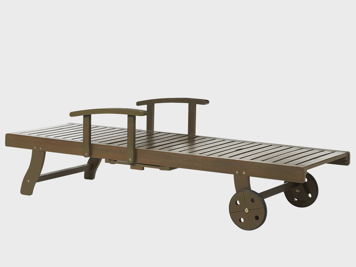 Acacia Wood Reclining Sun Lounger Dark Finsbury