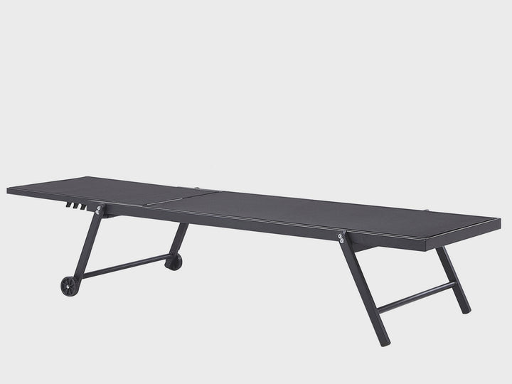 Aluminium Reclining Sun Lounger Black Snaresbrook