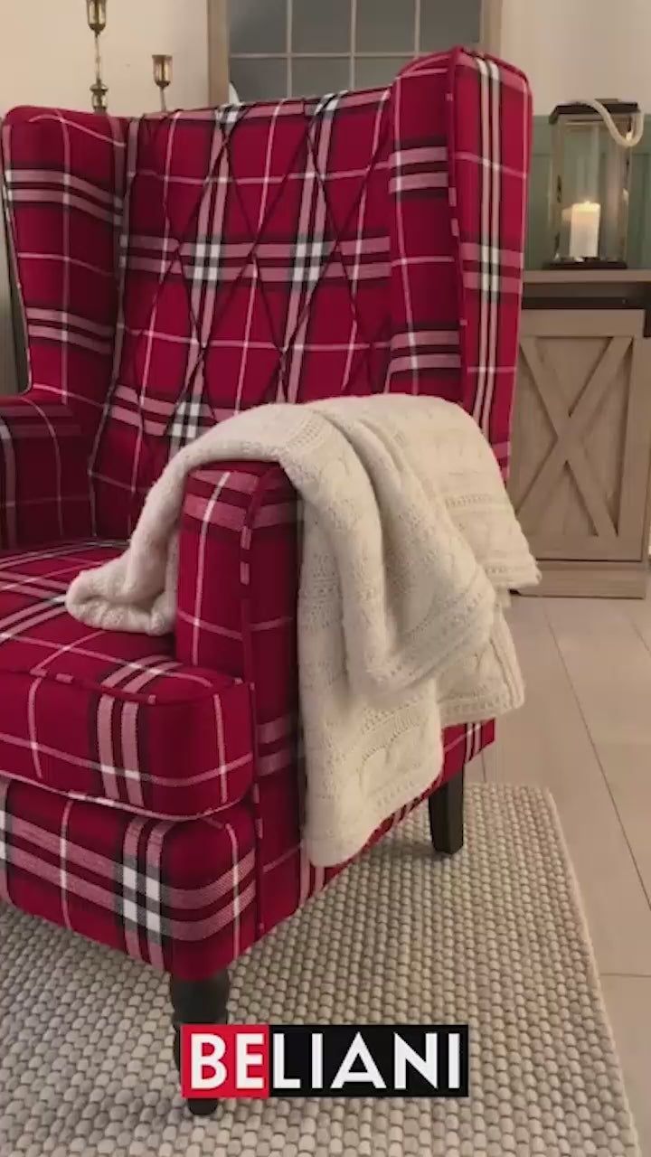 Sandset Armchair with Footstool Velvet Dark Blue