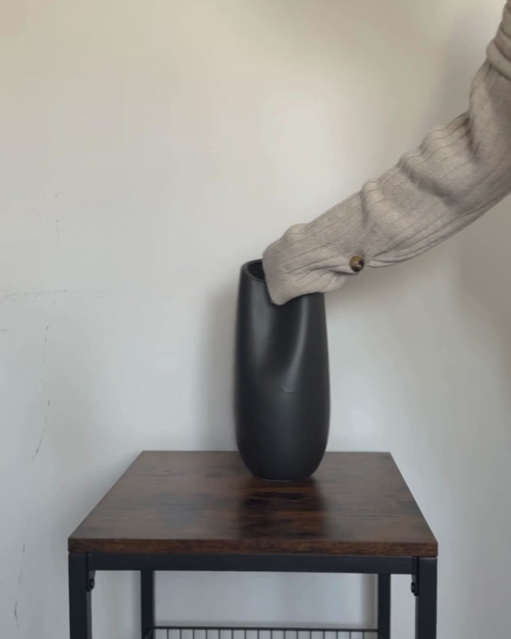 Derbe Decorative Vase Stoneware 32 cm Black