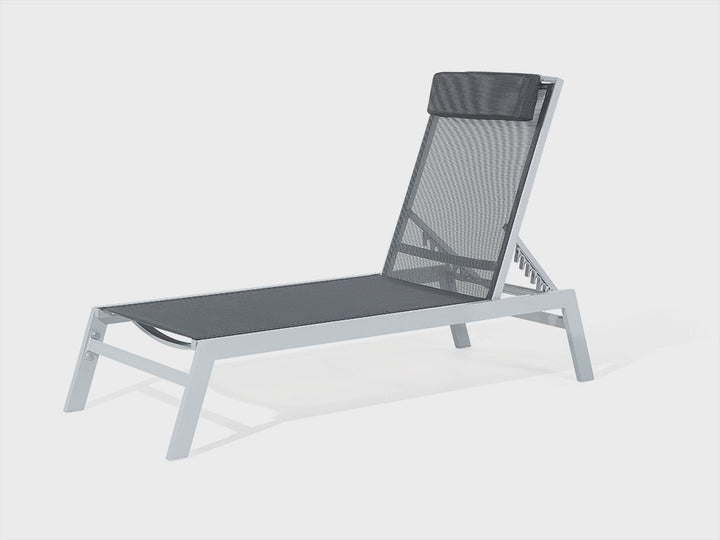 Aluminium Reclining Sun Lounger Black Barteldina