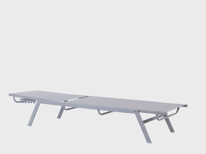 Steel Reclining Sun Lounger Grey Hendrickson