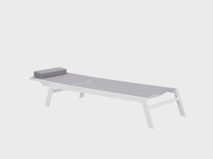 Aluminium Reclining Sun Lounger Grey Barteldina