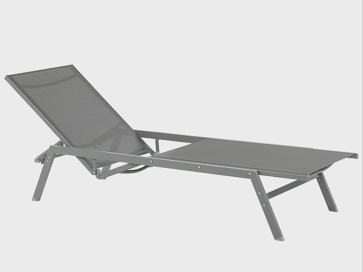 Steel Garden Sun Lounger Grey Abrham