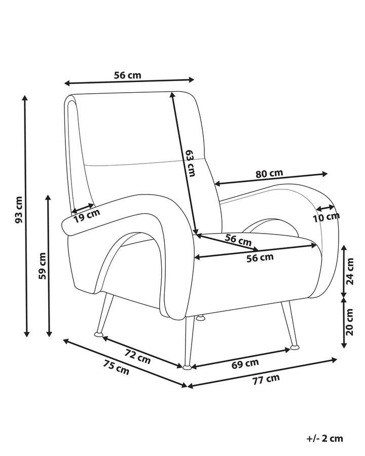 Armchair Corduroy Off-White Serta