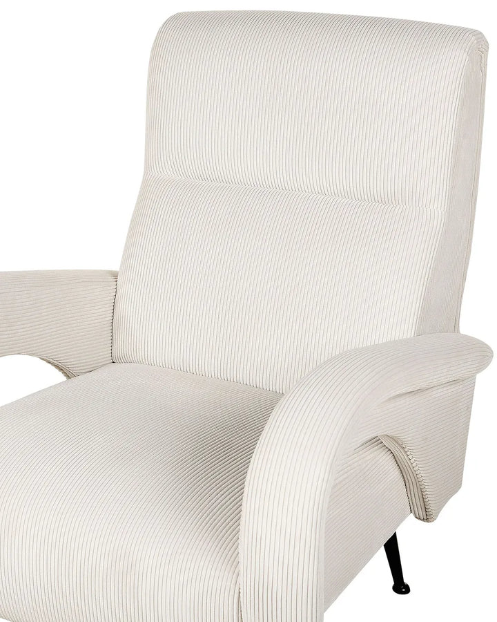 Armchair Corduroy Off-White Serta