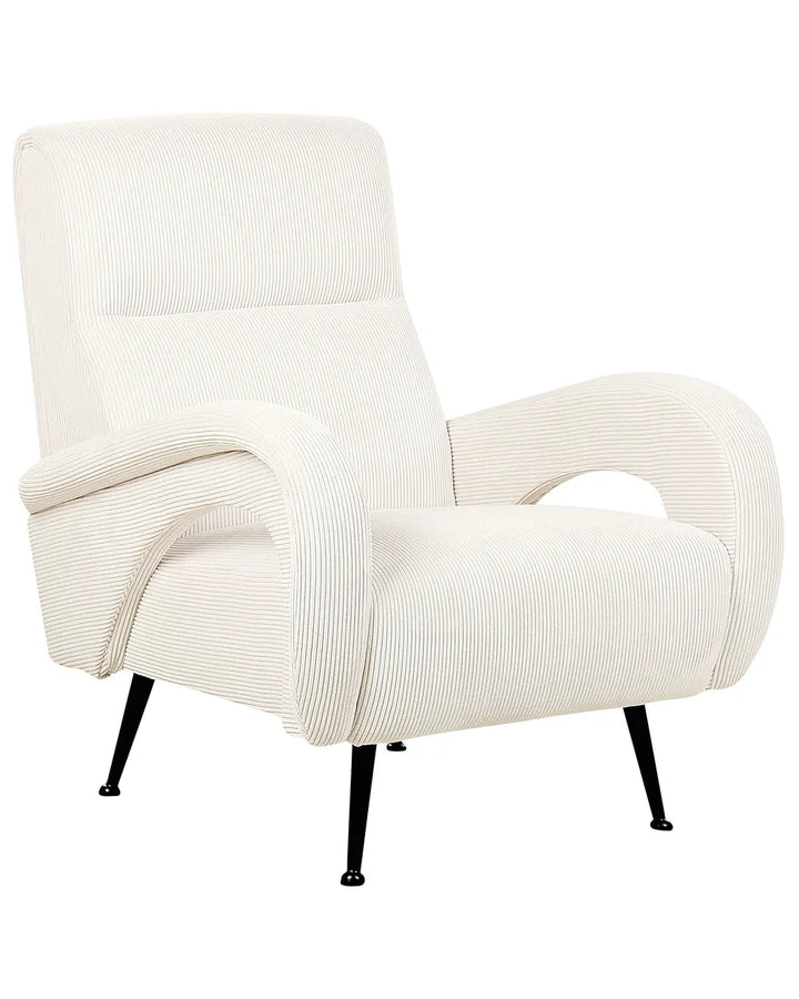 Armchair Corduroy Off-White Serta