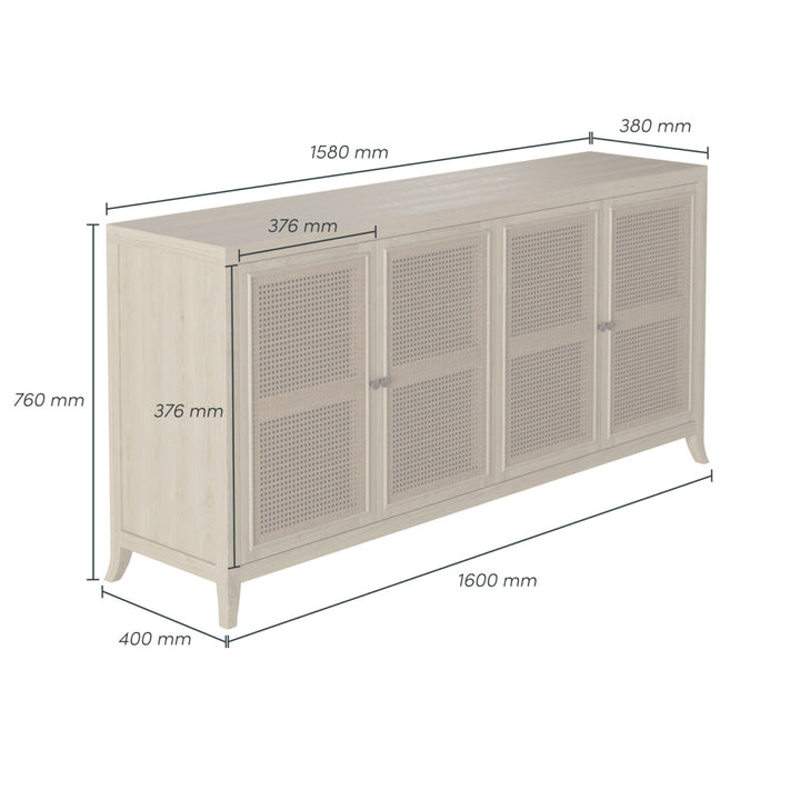 D.I.Designs Witley Four-Door Sideboard Oak